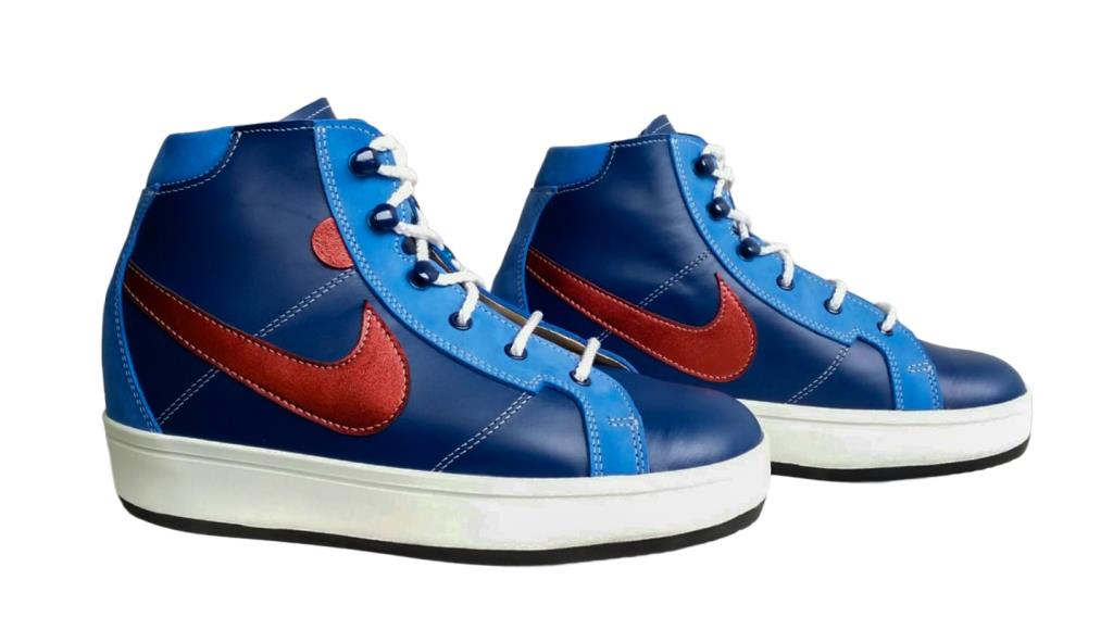 Chaussure bleue et rouge