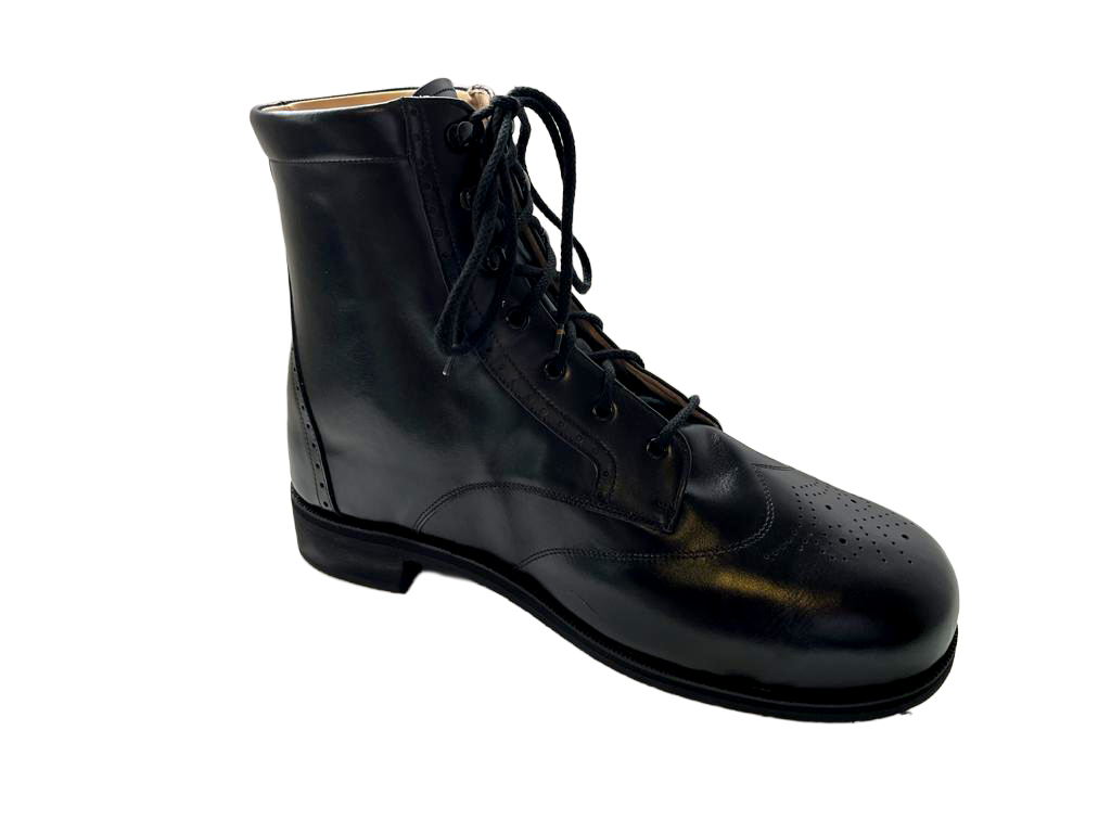 Chaussure cuir noir lacet noir