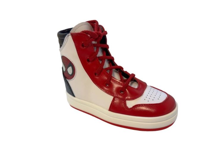 Chaussures blanche rouge noire lacet rouge